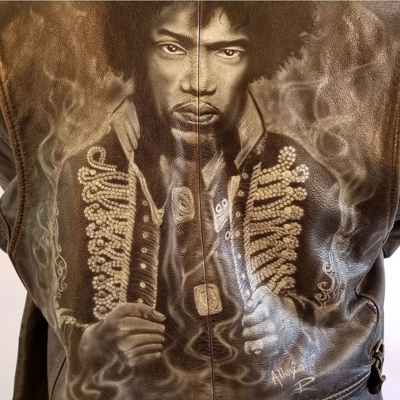 Rare One of a Kind Jimi Hendrix Leather Jacket - Picture 11 of 16